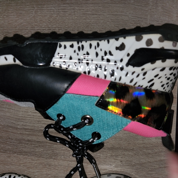 Steve Madden Cliff Mixed Media Leather Sneaker Leopard SIZE 5 - Picture 9 of 11